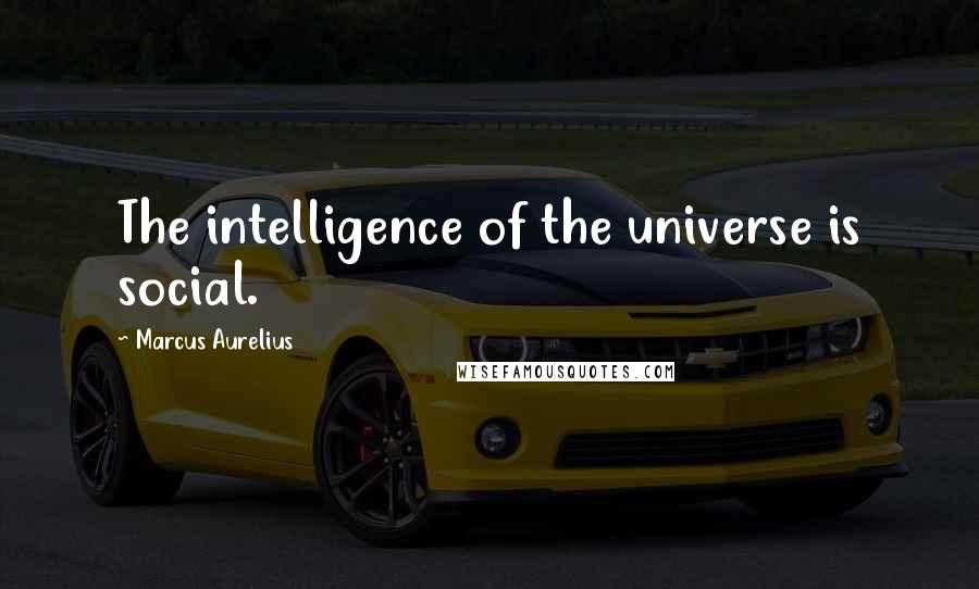 Marcus Aurelius Quotes: The intelligence of the universe is social.