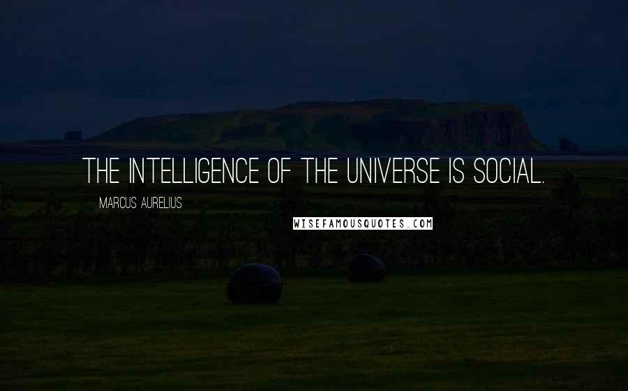 Marcus Aurelius Quotes: The intelligence of the universe is social.