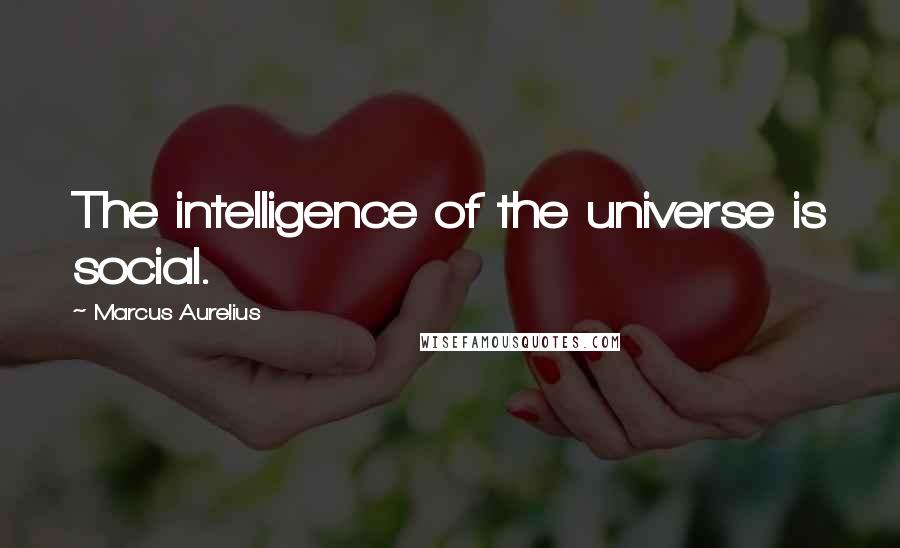 Marcus Aurelius Quotes: The intelligence of the universe is social.