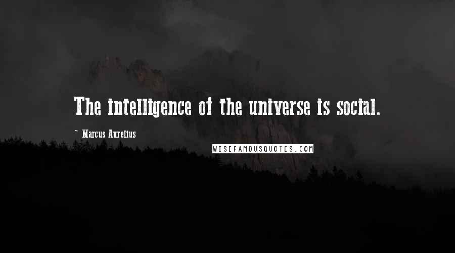 Marcus Aurelius Quotes: The intelligence of the universe is social.