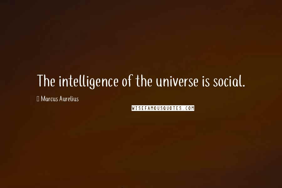 Marcus Aurelius Quotes: The intelligence of the universe is social.