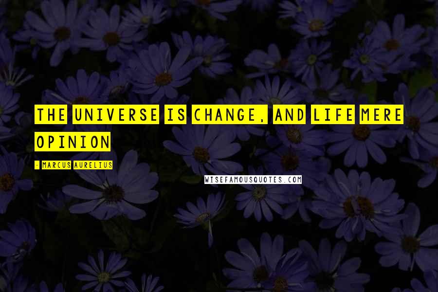 Marcus Aurelius Quotes: The universe is change, and life mere opinion