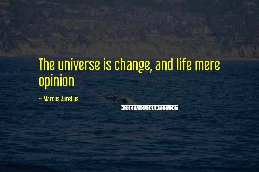 Marcus Aurelius Quotes: The universe is change, and life mere opinion