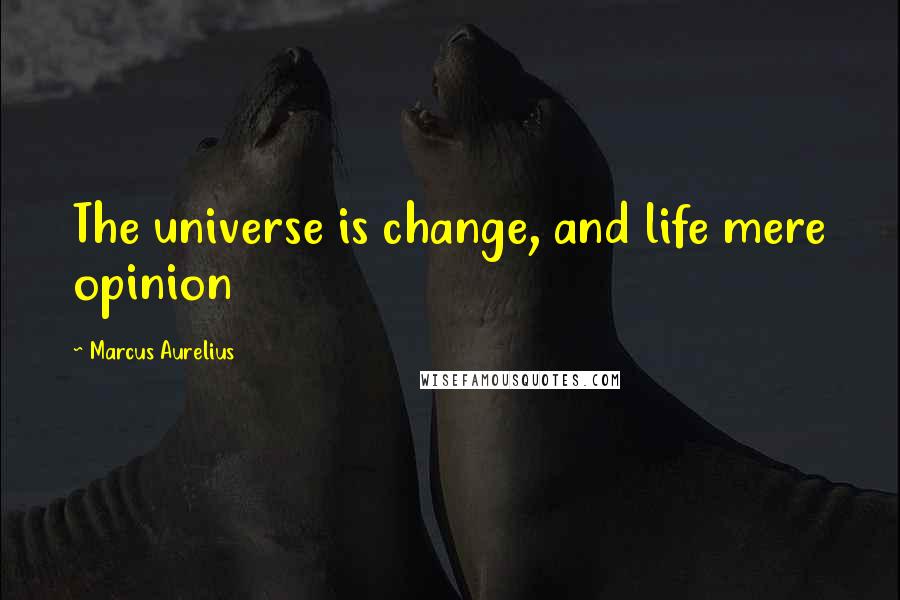 Marcus Aurelius Quotes: The universe is change, and life mere opinion