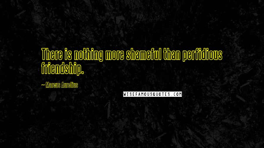 Marcus Aurelius Quotes: There is nothing more shameful than perfidious friendship.