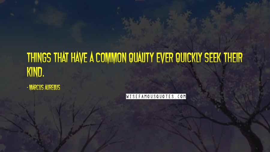 Marcus Aurelius Quotes: Things that have a common quality ever quickly seek their kind.