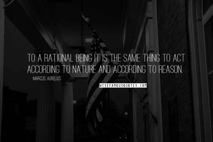 Marcus Aurelius Quotes: To a rational being it is the same thing to act according to nature and according to reason.
