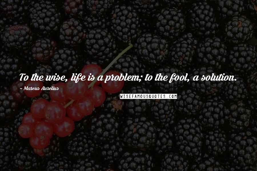 Marcus Aurelius Quotes: To the wise, life is a problem; to the fool, a solution.