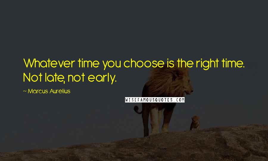 Marcus Aurelius Quotes: Whatever time you choose is the right time. Not late, not early.