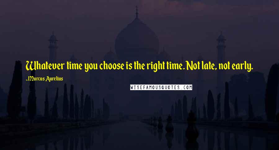 Marcus Aurelius Quotes: Whatever time you choose is the right time. Not late, not early.