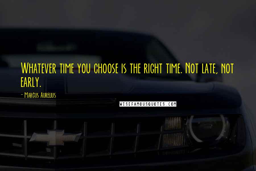 Marcus Aurelius Quotes: Whatever time you choose is the right time. Not late, not early.