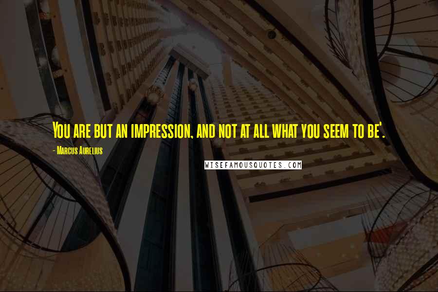 Marcus Aurelius Quotes: You are but an impression, and not at all what you seem to be'.