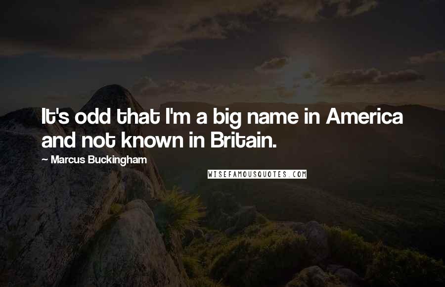 Marcus Buckingham Quotes: It's odd that I'm a big name in America and not known in Britain.