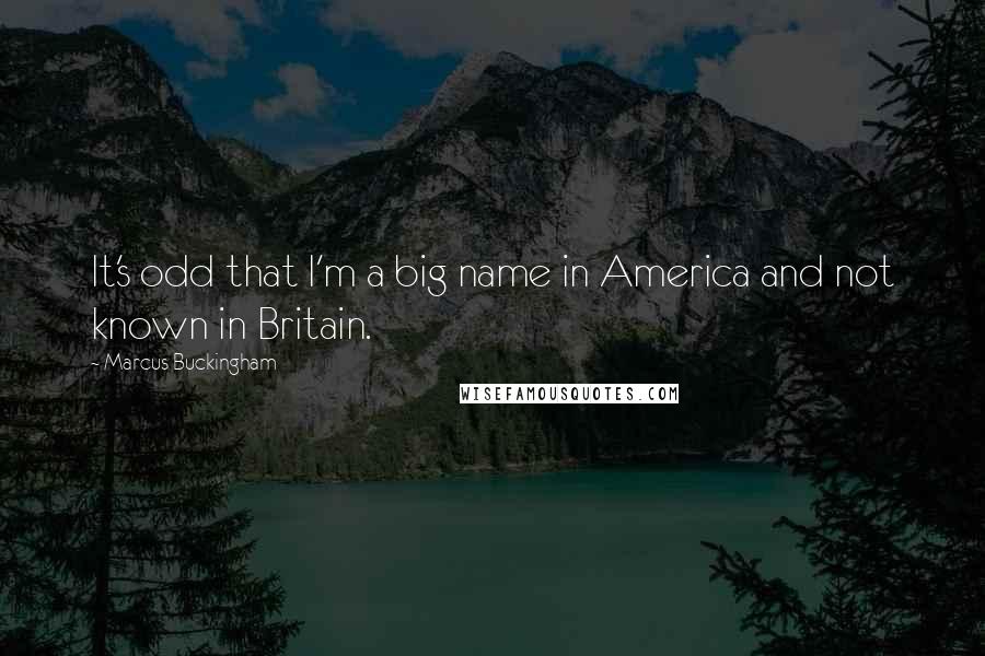 Marcus Buckingham Quotes: It's odd that I'm a big name in America and not known in Britain.