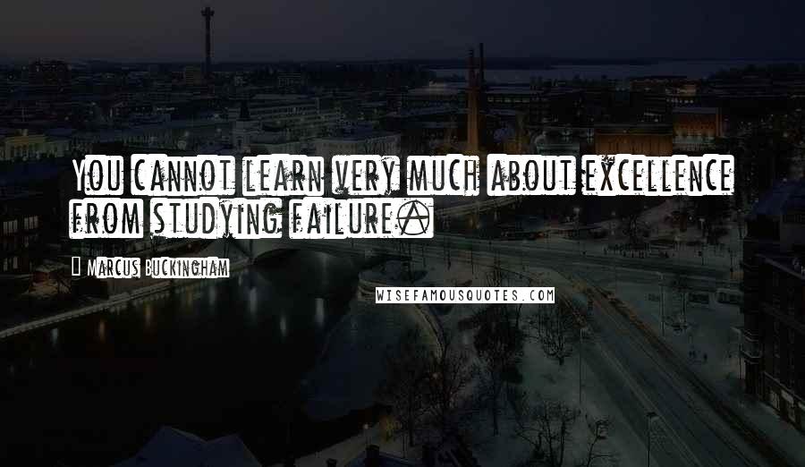 Marcus Buckingham Quotes: You cannot learn very much about excellence from studying failure.