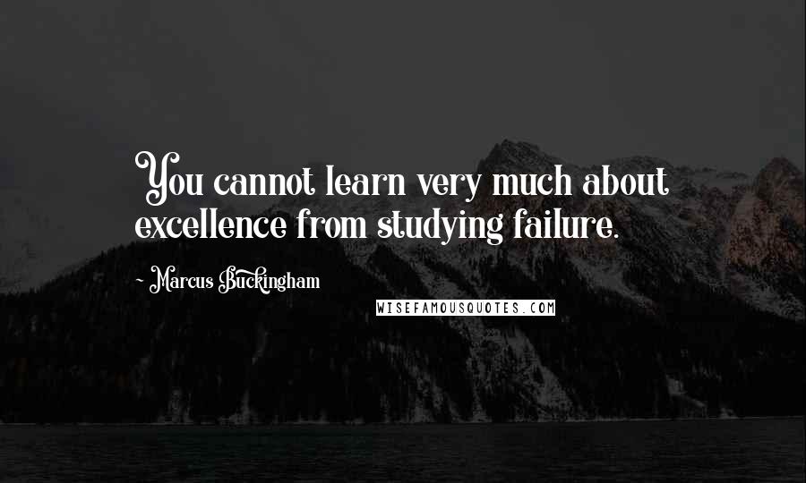 Marcus Buckingham Quotes: You cannot learn very much about excellence from studying failure.