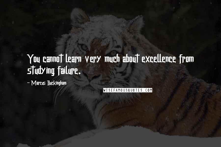 Marcus Buckingham Quotes: You cannot learn very much about excellence from studying failure.