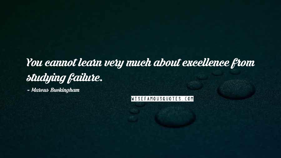 Marcus Buckingham Quotes: You cannot learn very much about excellence from studying failure.