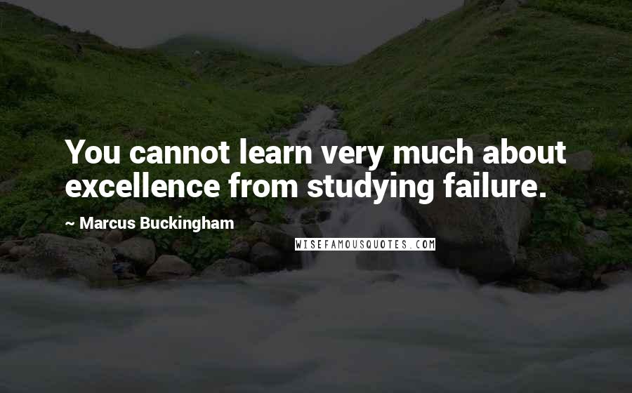 Marcus Buckingham Quotes: You cannot learn very much about excellence from studying failure.