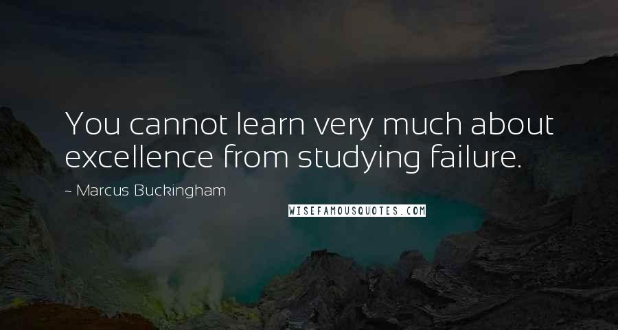 Marcus Buckingham Quotes: You cannot learn very much about excellence from studying failure.