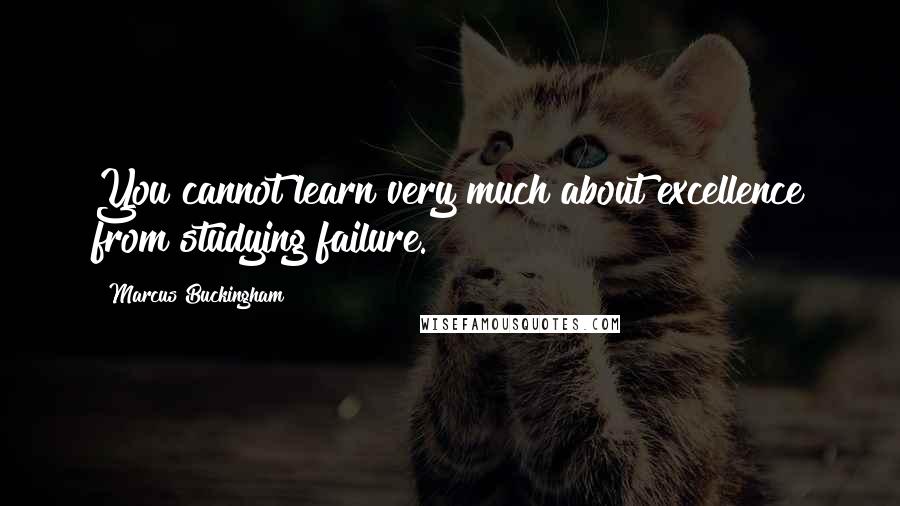 Marcus Buckingham Quotes: You cannot learn very much about excellence from studying failure.