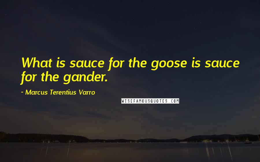 Marcus Terentius Varro Quotes: What is sauce for the goose is sauce for the gander.