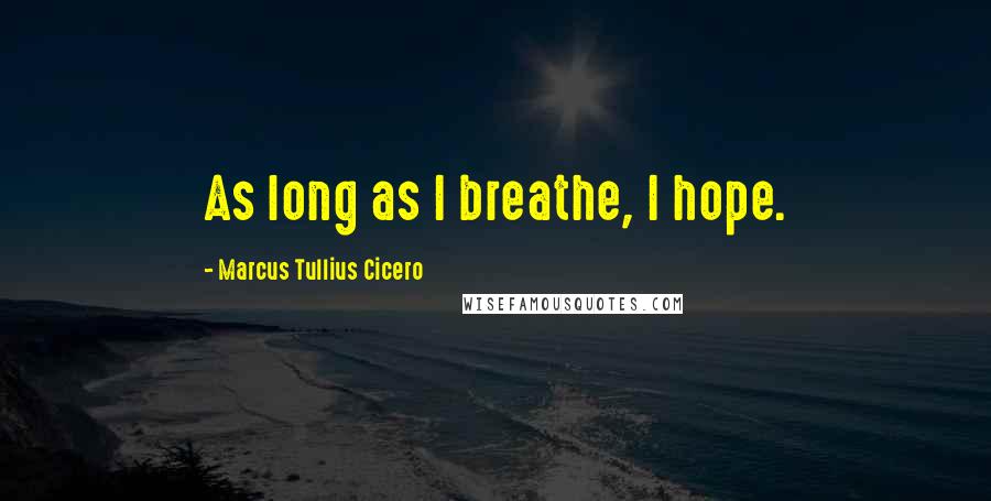 Marcus Tullius Cicero Quotes: As long as I breathe, I hope.