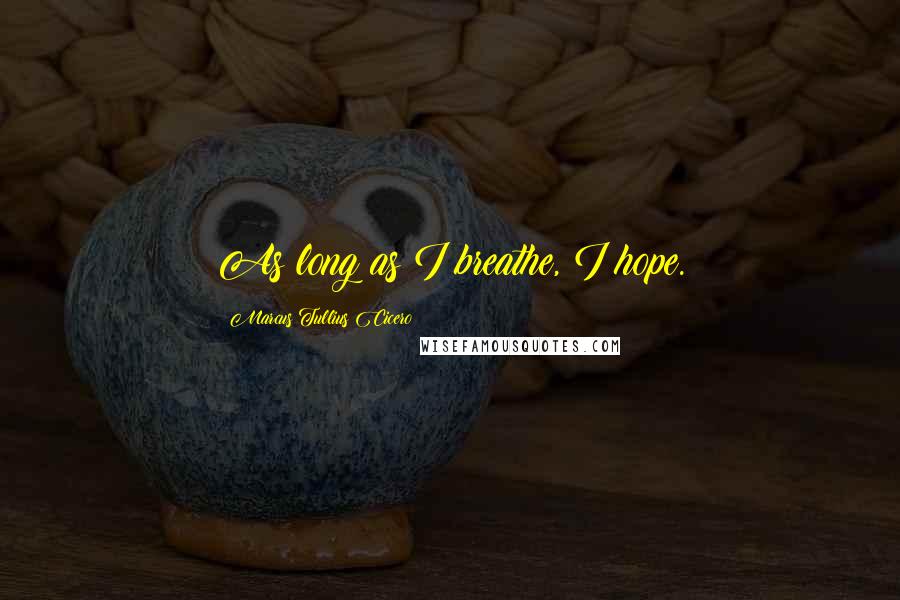 Marcus Tullius Cicero Quotes: As long as I breathe, I hope.