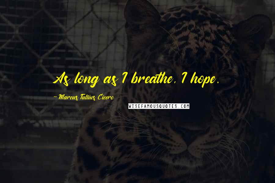 Marcus Tullius Cicero Quotes: As long as I breathe, I hope.