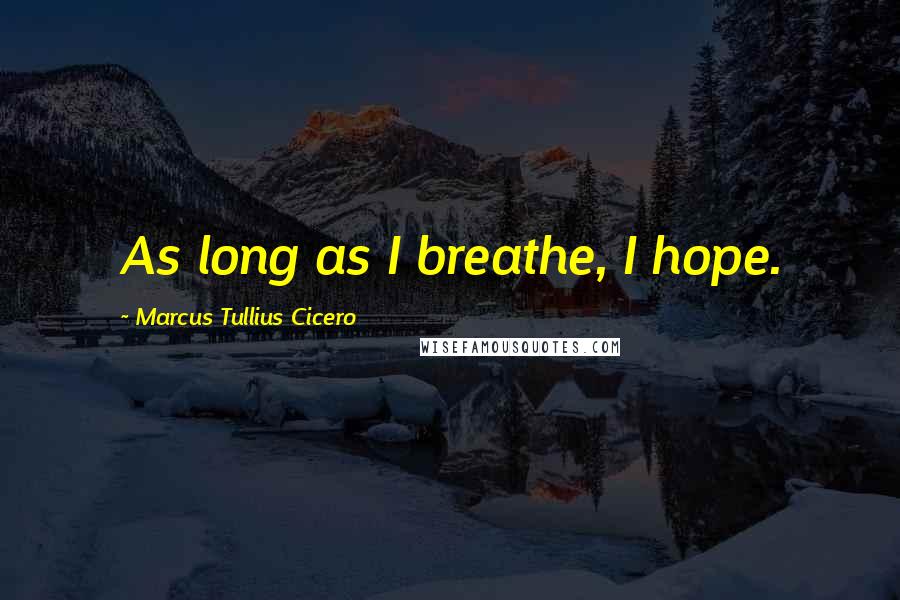 Marcus Tullius Cicero Quotes: As long as I breathe, I hope.