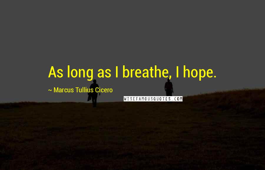 Marcus Tullius Cicero Quotes: As long as I breathe, I hope.