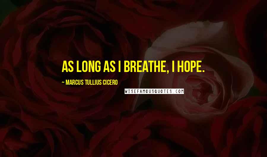 Marcus Tullius Cicero Quotes: As long as I breathe, I hope.