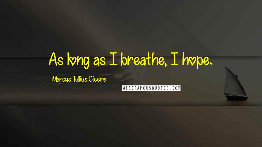 Marcus Tullius Cicero Quotes: As long as I breathe, I hope.