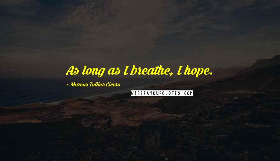 Marcus Tullius Cicero Quotes: As long as I breathe, I hope.