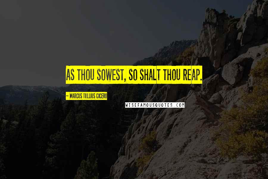 Marcus Tullius Cicero Quotes: As thou sowest, so shalt thou reap.