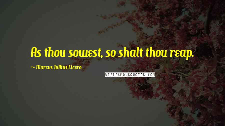 Marcus Tullius Cicero Quotes: As thou sowest, so shalt thou reap.