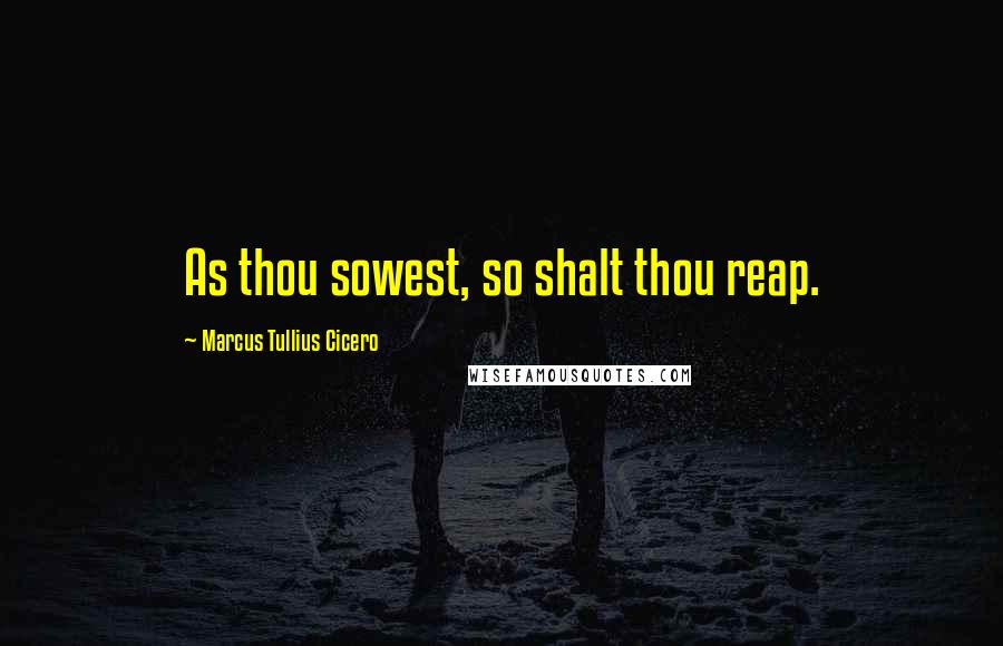 Marcus Tullius Cicero Quotes: As thou sowest, so shalt thou reap.