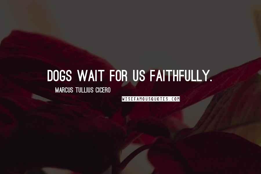 Marcus Tullius Cicero Quotes: Dogs wait for us faithfully.