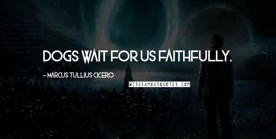 Marcus Tullius Cicero Quotes: Dogs wait for us faithfully.