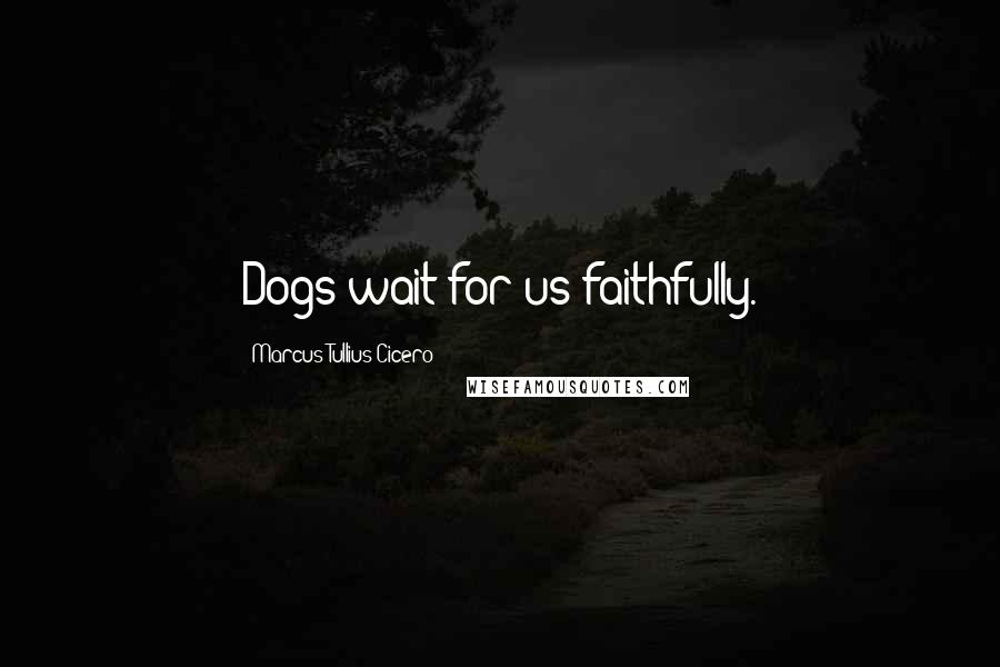 Marcus Tullius Cicero Quotes: Dogs wait for us faithfully.