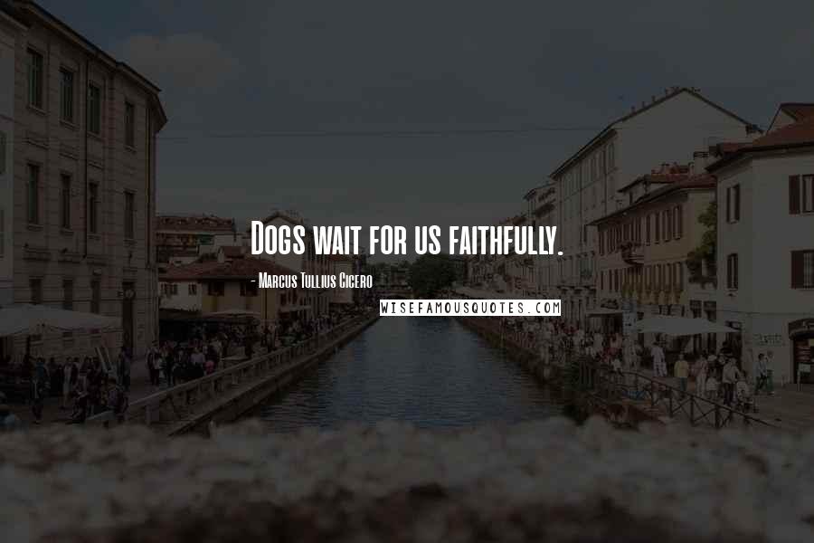 Marcus Tullius Cicero Quotes: Dogs wait for us faithfully.