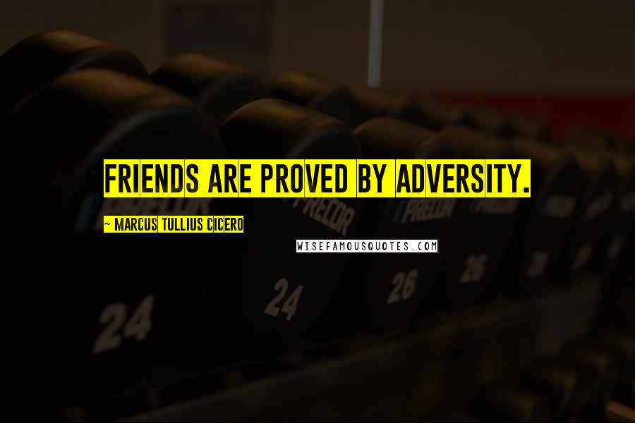 Marcus Tullius Cicero Quotes: Friends are proved by adversity.