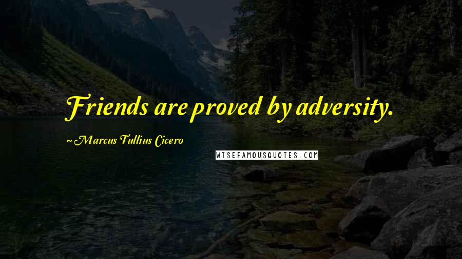 Marcus Tullius Cicero Quotes: Friends are proved by adversity.