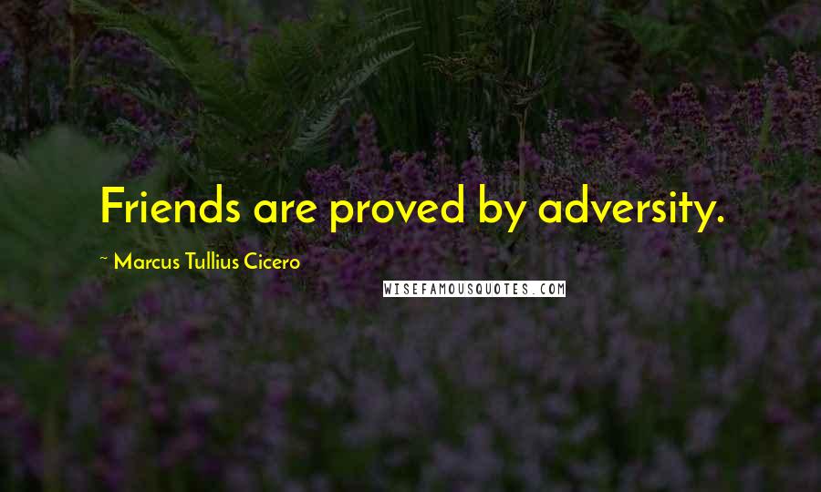 Marcus Tullius Cicero Quotes: Friends are proved by adversity.