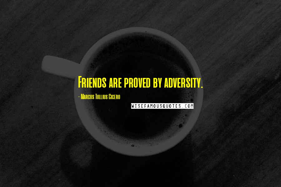 Marcus Tullius Cicero Quotes: Friends are proved by adversity.