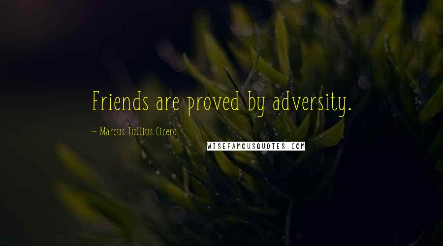 Marcus Tullius Cicero Quotes: Friends are proved by adversity.