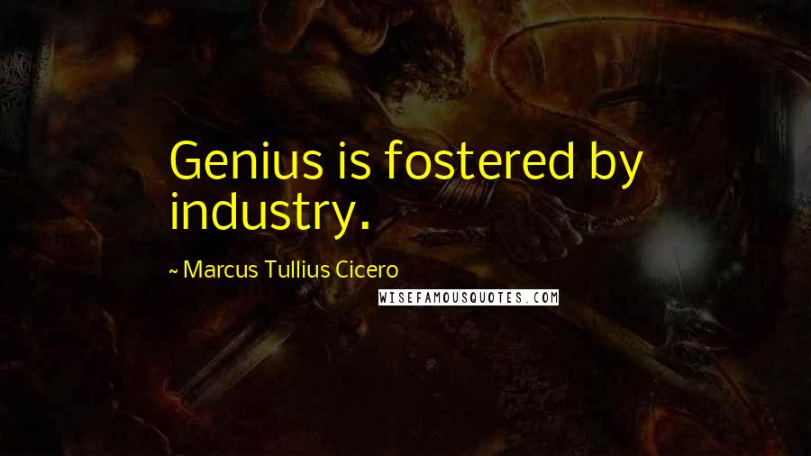 Marcus Tullius Cicero Quotes: Genius is fostered by industry.