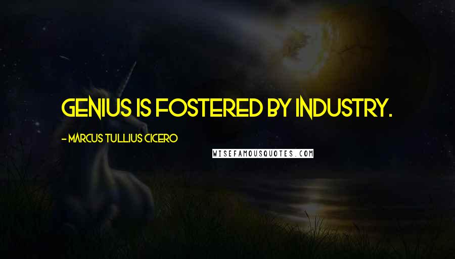 Marcus Tullius Cicero Quotes: Genius is fostered by industry.