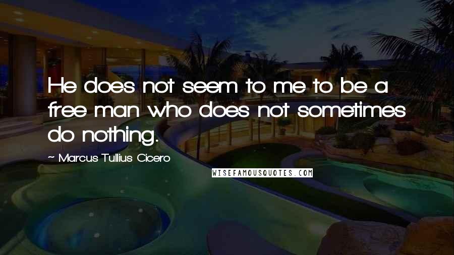 Marcus Tullius Cicero Quotes: He does not seem to me to be a free man who does not sometimes do nothing.