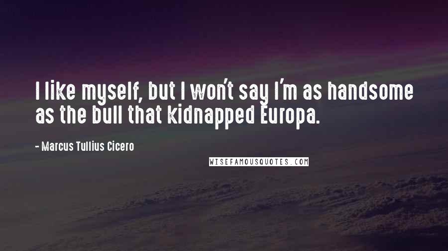 Marcus Tullius Cicero Quotes: I like myself, but I won't say I'm as handsome as the bull that kidnapped Europa.